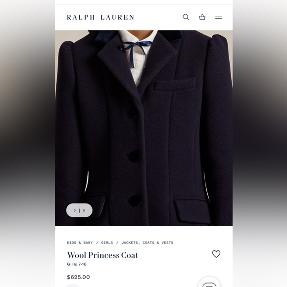 Ralph Lauren Blue Label Navy Pea Coat with Velvet Buttons and Flare! 1 Left Sz8 - Picture 5 of 14